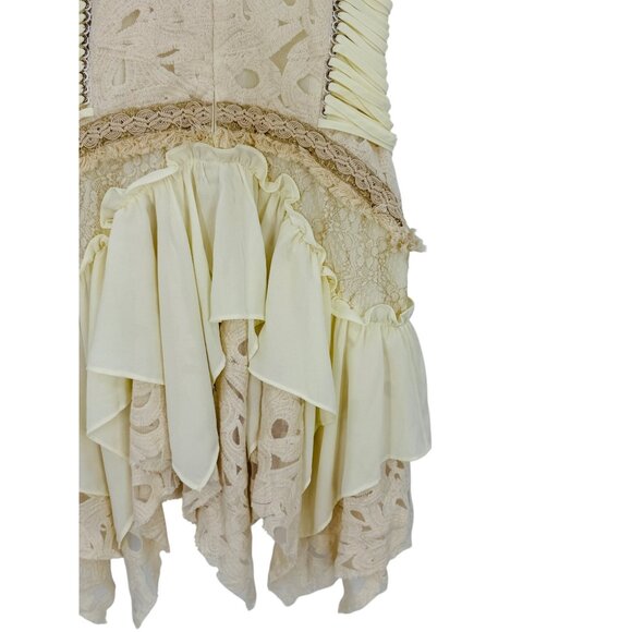 NWT Free People Ixiah Liminal Ivory Lace Ruffle Mini Dress | Grunge Fairycore 6 - Picture 11 of 16